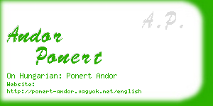 andor ponert business card